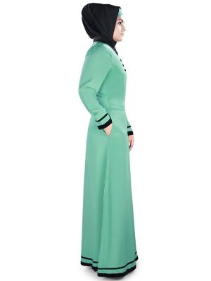 Womens Abaya Green Color Flamboyant