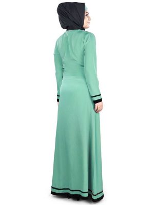 Womens Abaya Green Color Flamboyant