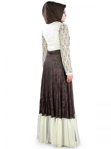 Womens Abaya Brown Color Fancy