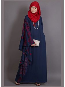Womens Abaya Red Color Embroidery Wear