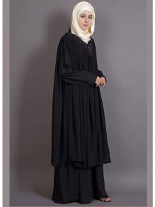 Womens Abaya Black Color Casual Wear