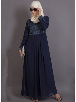 Womens Abaya Blue Color Formal Wear