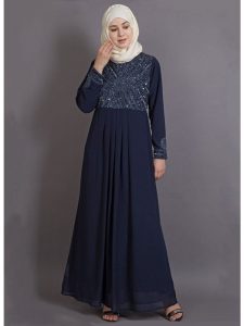 Womens Abaya Blue Color Formal Wear