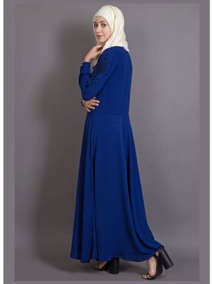 Womens Abaya Blue & Black Color Embroidery Wear