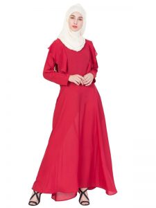 Womens Abaya Red Color Daily Wear