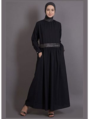 Womens Abaya Black Color Casual Wear