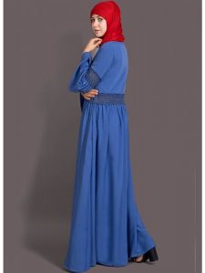 Womens Abaya Blue Color Embroidery Wear
