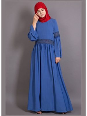 Womens Abaya Blue Color Embroidery Wear