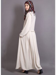 Womens Abaya Off White Color Formal Wear
