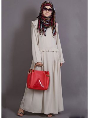 Womens Abaya Off White Color Formal Wear