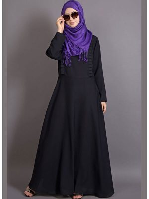 Womens Abaya Black Color Evening Dress