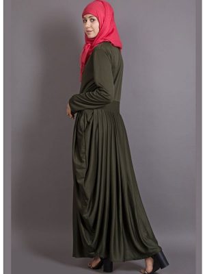 Womens Abaya Green Color Casual Wear