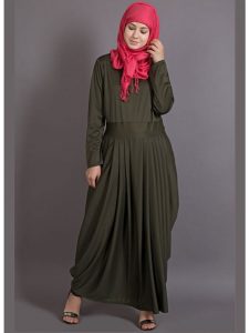 Womens Abaya Green Color Casual Wear
