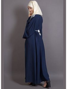 Womens Abaya Silver & Blue Color Daily Wear