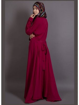 Womens Abaya Maroon Color Casual Wear