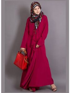 Womens Abaya Maroon Color Casual Wear