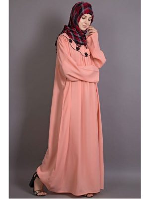 Womens Abaya Orange Color Casual Wear