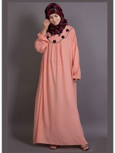 Womens Abaya Orange Color Casual Wear