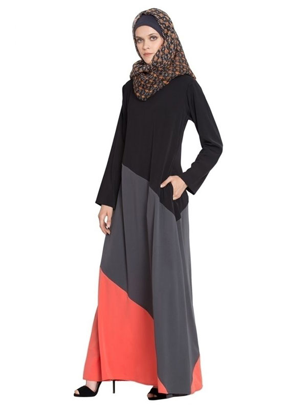 Womens Abaya Multi Color Evening Dress