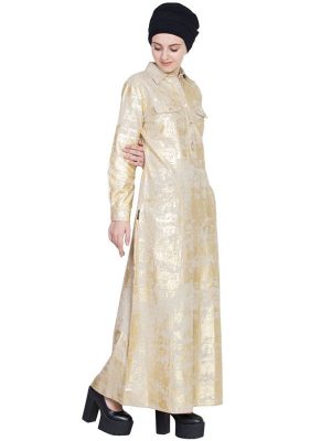 Womens Abaya Gold Color Modest
