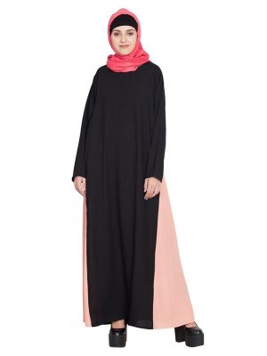 Womens Abaya Black & Orange Color Attractive
