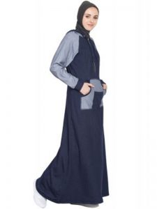 Womens Abaya Blue Color Evening Dress