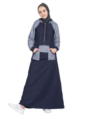 Womens Abaya Blue Color Evening Dress