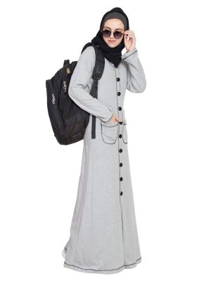 Womens Abaya Grey Color Modest