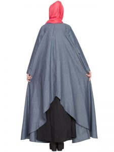 Womens Abaya Blue & Black Color Designer Wear
