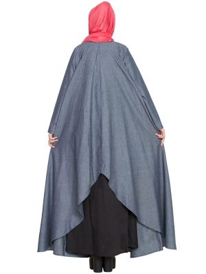 Womens Abaya Blue & Black Color Designer Wear