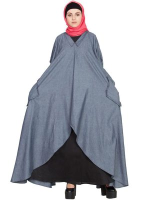 Womens Abaya Blue & Black Color Designer Wear