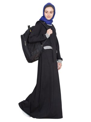 Womens Abaya Black & Grey Color Attractive