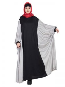 Womens Abaya Black & Grey Color Attractive