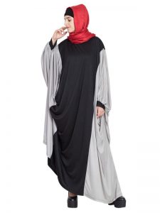 Womens Abaya Black & Grey Color Attractive