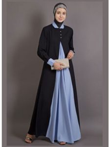 Womens Abaya Black & Blue Color Fancy