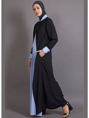 Womens Abaya Black & Blue Color Fancy