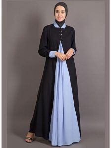 Womens Abaya Black & Blue Color Fancy