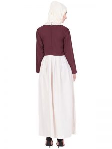 Womens Abaya Maroon & Cream Color Attractive