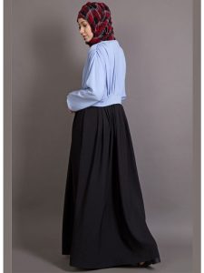 Womens Abaya Blue & Black Color Casual Wear