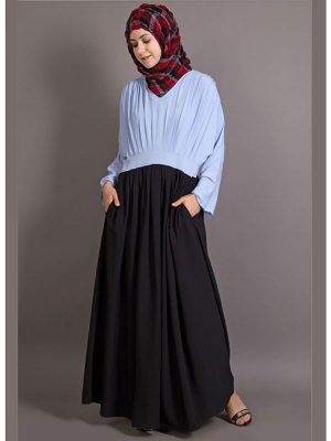 Womens Abaya Blue & Black Color Casual Wear