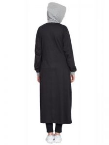 Womens Abaya Black & Grey Color Evening Dress