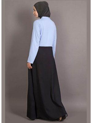 Womens Abaya Blue & Black Color Daily Wear