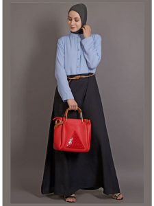 Womens Abaya Blue & Black Color Daily Wear