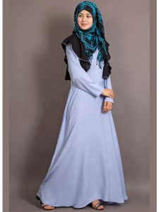 Womens Abaya Blue & Black Color Attractive