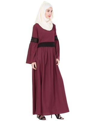 Womens Abaya Maroon Color Graceful