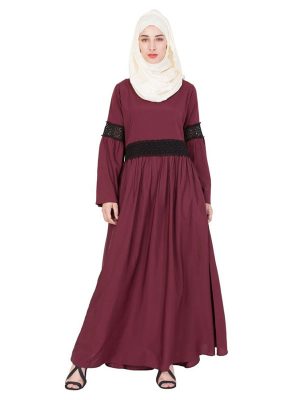 Womens Abaya Maroon Color Graceful