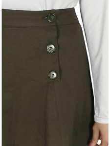 Brown Color Skirt-Poplin Skirt