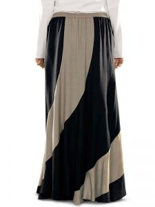 Black And Brwon Color Skirt-Rayon Skirt