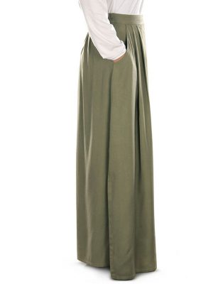 Green Color Skirt-Rayon Skirt