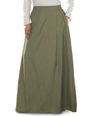 Green Color Skirt-Rayon Skirt